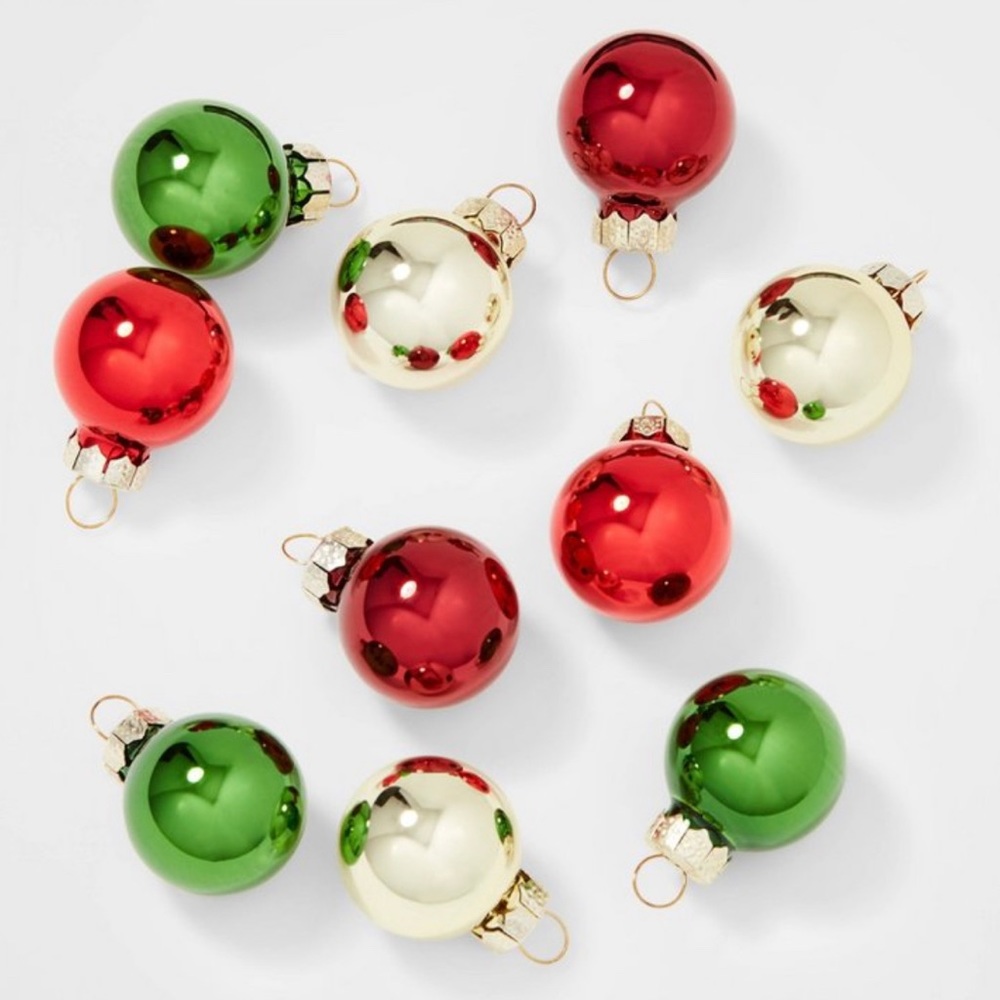 16ct mini glass ball Christmas tree 🎄 ornament set Red/Green/Gold